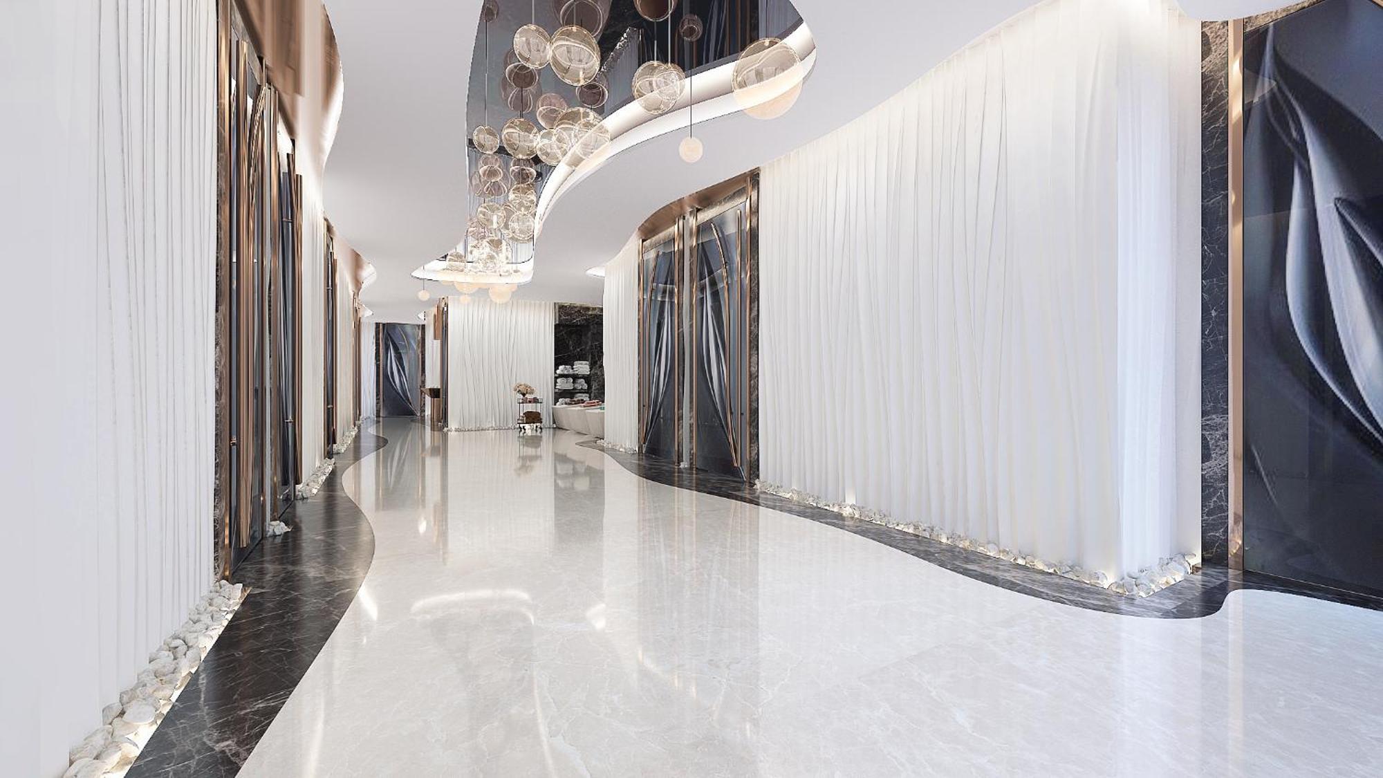 Royal M Al Aqah Beach Resort By Gewan Bagian luar foto Interior of the hotel